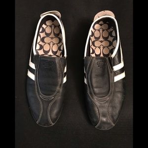 Women’s leather Coach walking shoes